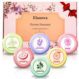Elaunva Shower Steamers,30g*6 PCS,Aromatherapy,Fragrance,with Lavender/Peppermint/Orange/Eucalyptus/Rose/Watermelon Scent,Gifts for Friends/Mom/Mother/Girlfriend Christmas Gifts Home Spa (PINK-6SET)
