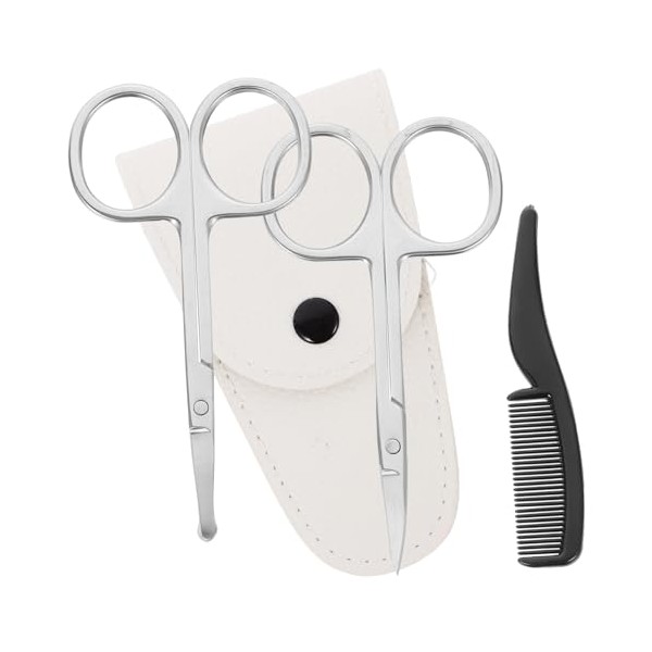 SAFIGLE Beard Scissors Set 4-Piece Precision Trimming Kit Leather Case