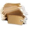 100 LARGE Brown/Buff (Manilla) Strung 134x67mm Tag/Tie On Luggage Craft Labels 5