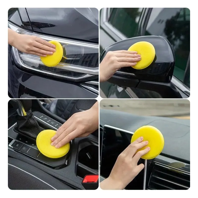 12 Esponjas Premium Extra Suaves Aplicadoras Cera Automotriz