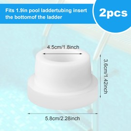 Pool Ladder Bumpers for Inground Pools - 2 Pack Rubber Steps Inside Plug Caps Fit 1.9" Standard Steps Tubing, Rubber Foot Cover Protect Swimming Pool Liner