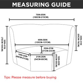 Weysat Corner Sofa Cover Stretch Corner Couch Cover Furniture Protector for Living Room Sectional Recliner Sofa Slipcover Reclining L Shape Couch Additional Seat(Dark Gray,Milk Silk)