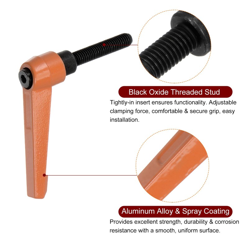 sourcing map 4pcs Adjustable Clamping Lever Handles M8 x 30mm