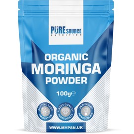 Organic Moringa Leaf Powder Gluten Free Natural and Pure Leaves Picked from The Moringa Oleifera Plant - Superleaf Superfood Powder by Pure Source Nutrition (100g)