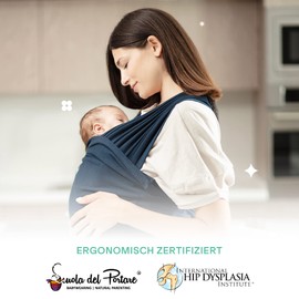 Koala Babycare Baby Sling - Easy to Put On - Elastic Sling up to 15 kg - Adjustable and Unisex