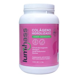 Colágeno Hidrolizado Lumihass Sabor Arándano 1.2 Kg I 48 Porciones I Adicionado Con Omega 3 +Aguacate +Magnesio +Acido Hialurónico +Biotina +Vitamina C I Piel, Cabello, Uñas y Articulaciones