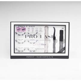 Pro Lash SoftWear Mini Lash Clusters Kit - Seamless, Lightweight Lashes - 7-Day Cluster Eyelash Extensions - False Eyelashes Plus Adhesive and Tweezers - Volume Shorties No. 06 Black