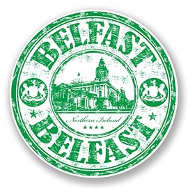 2 x 10cm Belfast Northern Ireland Sticker Car Laptop Decal Travel Luggage #5964 (10cm x 10cm)