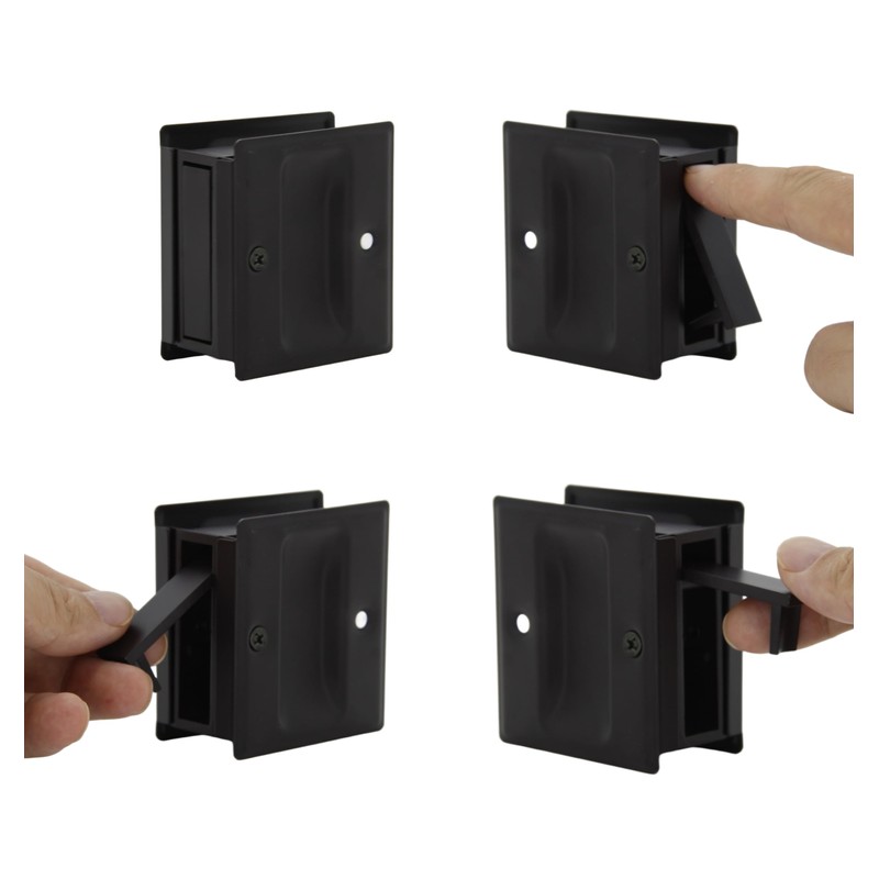 SUNTAI Pocket Door Handle Pull Without Switch Plate,Solid Pocket Passage