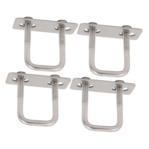 TOP-VIGOR 4 sets M6 Square U-Bolts, 25mm Inner Width 50mm