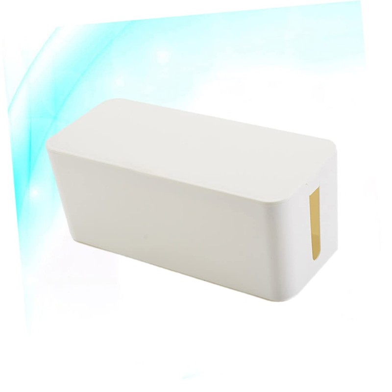 KOMBIUDA Plastic Power Cord Storage Box for Home Office Cable