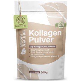 Grass-Fed Collagen Powder 500 g - High Dose & Tasteless Collagen Hydrolysate Powder, Peptide Type 1 & 3 - Collagen Peptides - Produced in Germany - Packaging May Vary
