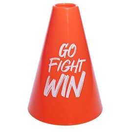 Anderson's, Go Fight Win Orange and White Megaphones, 7 Inches, Set of 50, School Colors, Fan Gear, Noisemakers, Cheerleader Accessories, Team Spirit