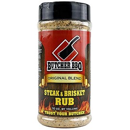 Butcher BBQ Steak and Brisket Rub | 14oz Shaker Bottle | Barbecue Seasoning | Great for Beef, Pork, Vegetables