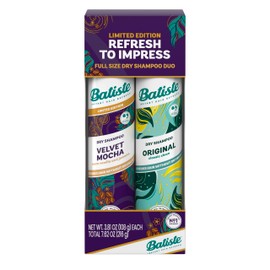 Batiste Dry Shampoo Limited Edition Holiday Gift Set Duo, Velvet Mocha & Original Scent, Refreshes Hair, Removes Oil & Grease, 7.62 Oz, 2 Pack