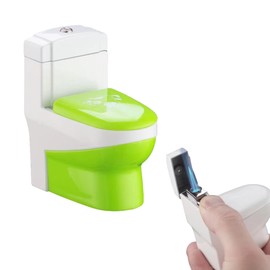 DAKOELWP Unique Toilet Lighter,Toilet-Shaped Butane Lighter, Jet Torch Flame Windproof Lighter, Suitable for Camping Barbecue Candles Birthday Man Gifts (Gas not Included) (Green)