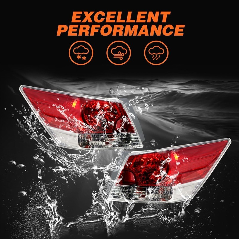 Aspaton Pair Tail Lights Assembly Compatible with Accord Sedan 2008-2012