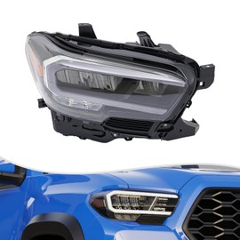 LED Headlight Assembly for Toyota Tacoma 2020 2021 2022 2023 Right Passenger Side Headlight Front Head Lamp Replacement w/LED DRL Clear Lens Black Housing 8111004290 (Right Passenger Side)