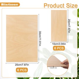 12 Pcs Basswood Sheets, 2 Size Unfinished Thin Plywood Sheets Wood Sheets, Engravable Square Balsa Wood Panel Wood Boards Wood Pieces for DIY Model Crafts Making Painting