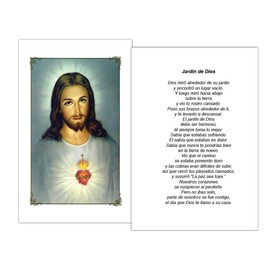 Tarjetas Funerales De Recordatorio (50 Cards) FPC1008ES Sagrado corazon de Jesus (Seleccione oracion deseada)