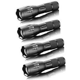 TC1200 Military Grade 2000 Lumen 5 Mode LED Tactical Flashlight Torch for Hurricane Camping Biking Hiking Home Emergency,4 Pack