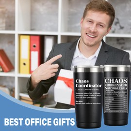MASGALACC Chaos Coordinator Gifts for Women Men - Chaos Coordinator Tumbler Mug 20oz Gifts for Boss Coworker Gift for Teacher Appreciation Present Baskets for Supervisor Manager Nurse
