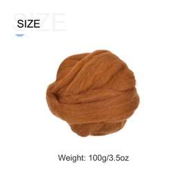 METALLIXITY Felting Wool Bulk (100g/3.5oz), Natural Wool Needle Felting Wool - for Weaving, Handcrafts, and DIY Creations, Wood Brown