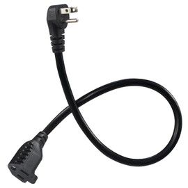 SPARKING 1.5FT Flat Plug Short Extension Cord - Black Right Angle Low Profile Flat Plug Short 3 Prong Grounded Power Extension Cord,16AWG SJT 125V 13A AC Small Appliance Extender Cord [3 PACK]