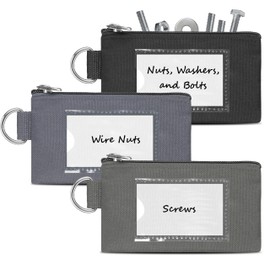 Luxadar Premium Small Tool Pouch Bags with Zipper YKK Durability - Heavy Duty - Anti Tear - Water-Resistant - Name Tags, Multipurpose Small Tool Bags, 3 Colors (3" X 5.6")