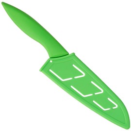 Kai First, Starter Kitchen Knife, Green Handle with Sheath, 5.25 Inch Blade