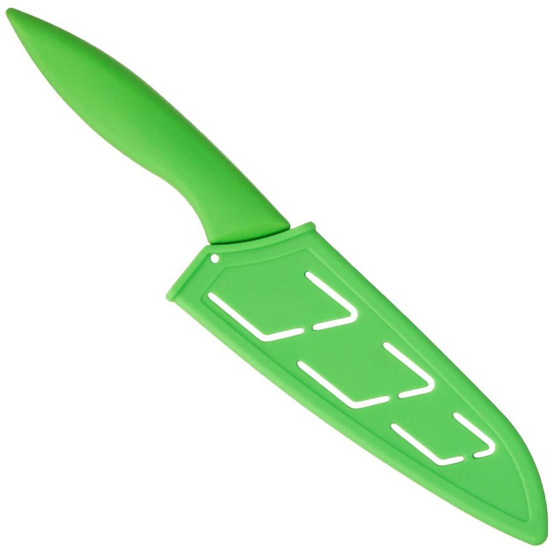 Kai First, Starter Kitchen Knife, Green Handle with Sheath, 5.25