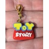 Toy Story Logo Word Charm Gold Zipper Pull & Keychain