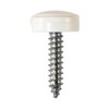 Genuine 100 Pairs Number Plate Screws With Hinged Cap White