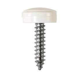 Genuine 100 Pairs Number Plate Screws With Hinged Cap White Car Van Truck Bik...
