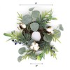 CVHOMEDECO. Rustic Country Artificial Christmas Wreath, Snowy Pine Branch Eucalyptus