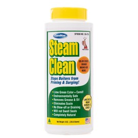 ComStar Steam Clean Boiler Water Treatment, Prevents Priming, Foaming, Surging, Color-Coded Indicator, Removes Grease, Oil, Sludge, Easy-to-Use Natural Formula, 8 Ounces (35-213)