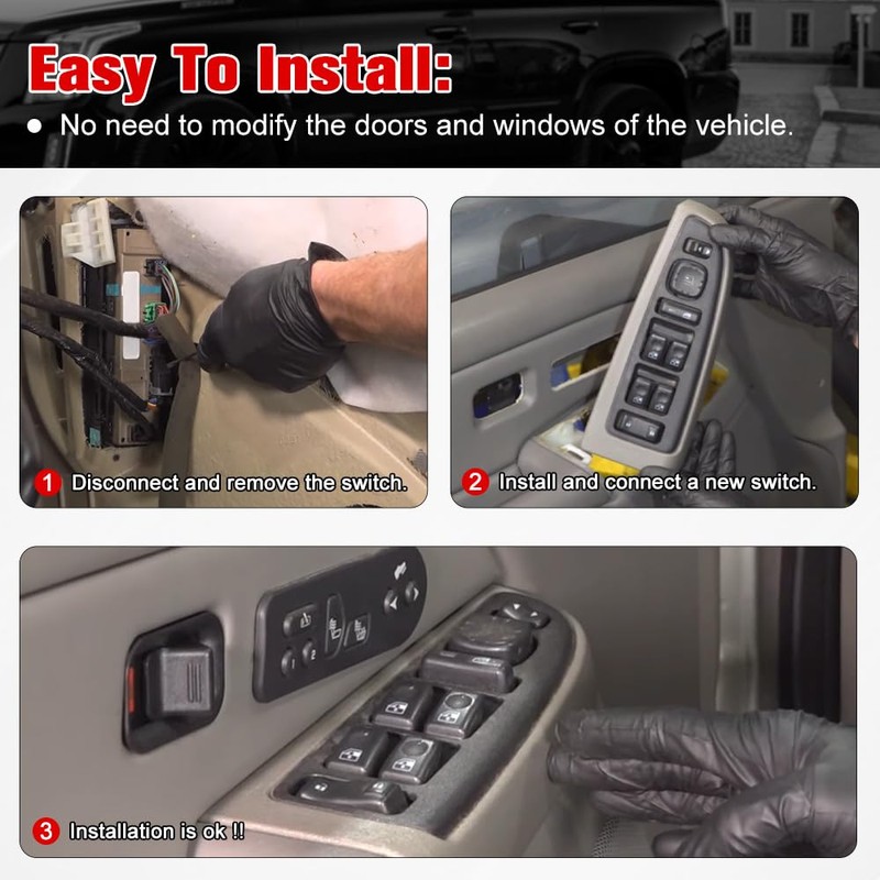 15883319 Window Master Switch Front Left Driver Side with Mirror