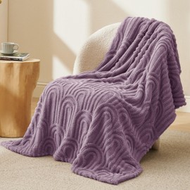 Bedsure Purple Throw Blanket for Couch - Super Soft & Cozy Summer Blankets for Women, Fluffy Fleece Throw for Girls, for Women, Ideal for Room, Home & Bedroom Decor, 50x60 Inches