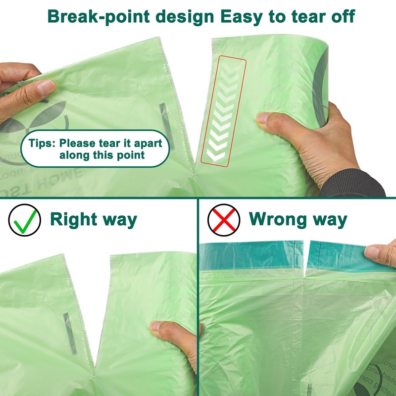 13 Gallon,100 Count, Compostable Trash Bags with Drawstring,Tear Resistant Kitchen