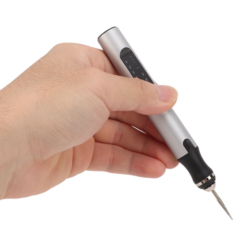 Electric Engraving Pen Aluminum Alloy Silver Mini Micro Engraver with