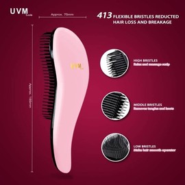 Detangling Brush for all types hair, Detangle Hair Brush for Curly Hair, Straight, Dry & Wet Hair - Detangling Hair Brush for Kids, Women, & Toddlers (PINK)