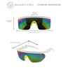 ShadyVEU Semi Rimless Neon Rainbow Sunglasses Mirrored Lens UV Protection