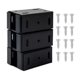 Heavy Duty 2-3/4 inches Fence Rails Brackets Kit Metal Replacement for 2.75in Frail Plastic Brackets, Alluminum Fence Bracket for Vinyl Fencing Panel to Post Connection (Black, 6Pcs & 60 Screws)