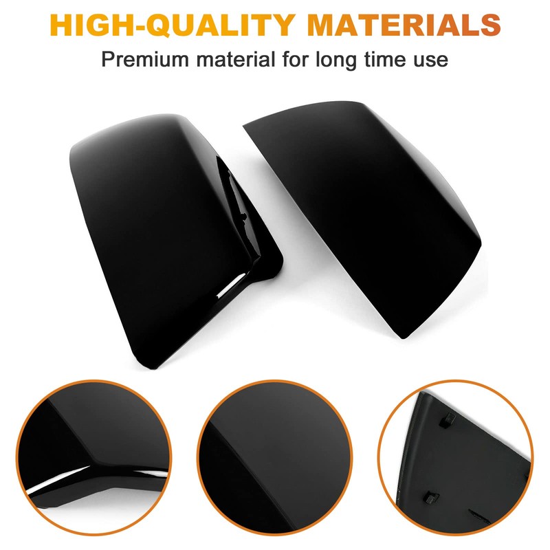 1Pair Glossy Black Side Mirror Cover Compatible with 2007-2019 2020