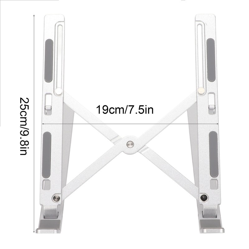 Laptop Stand Aluminium Alloy Adjustable Height Nonslip Rubber Pads Foldable