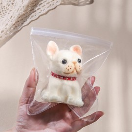 Anboor Dog Squishies Toy - Soft Creamy Yellow Furry Dog Squeeze Stress Relief Toys for Kids & Adults, Cute Realistic Sensory Fidget Toy with Collar (4.1 Inches)