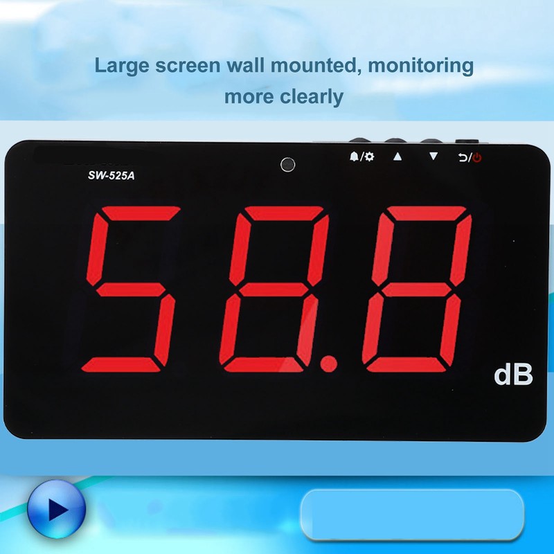 Wall Mounted Decibel Meter 9.6in LCD Display Screen 30‑130dB Sound