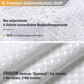 BTTN Waffle Shower Curtain, 180 x 200 cm, Anti-Mould, Heavy Waterproof Fabric, Textile Shower Curtain with 12 Hooks, Modern, Washable, Weighted, Decorative Polyester Shower Curtain for Bathtub, White