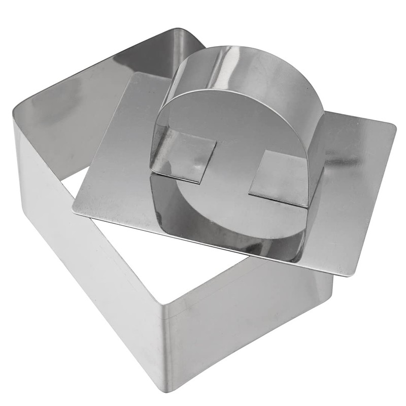 Restaurantware Pastry Tek Rectangle Stainless Steel Pastry Ring Mold -