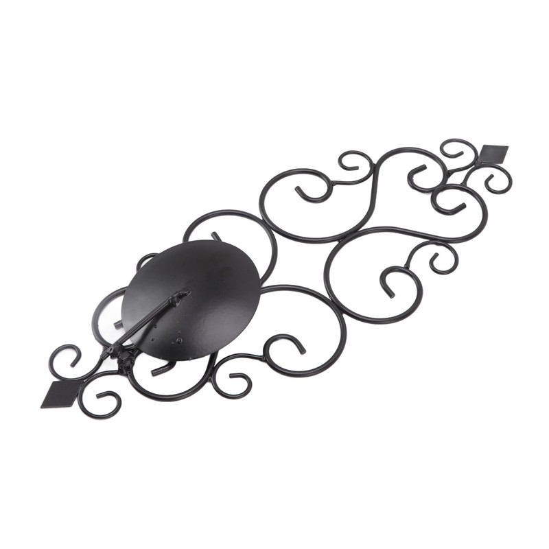 2 Pcs Candle Holder Exquisite Classical Style Black Iron Wall